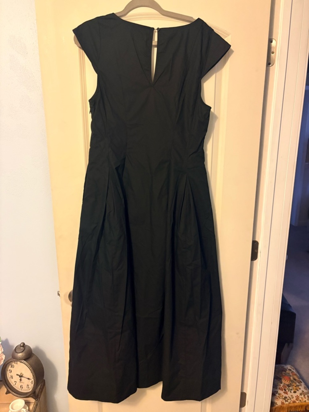 a new day Black Cap-Sleeve Midi Dress with Pleated Skirt